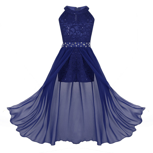 Flower Girls Floral Lace Dresses 2022 Girls Pageant Formal Princess Dresses First Communion Dress Kids Wedding Party Gowns Dress