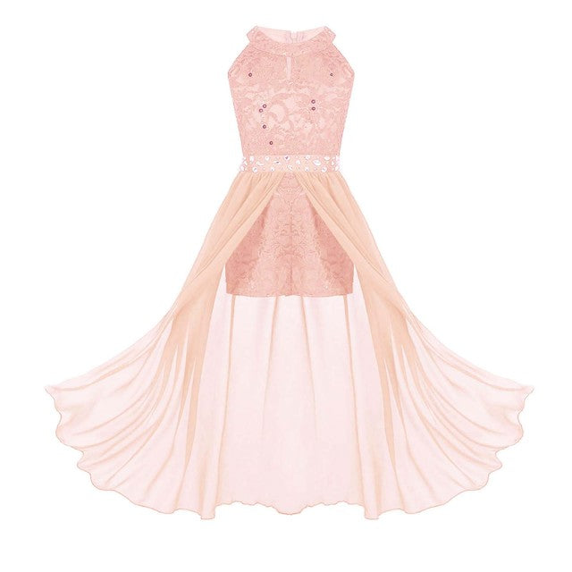 Flower Girls Floral Lace Dresses 2022 Girls Pageant Formal Princess Dresses First Communion Dress Kids Wedding Party Gowns Dress
