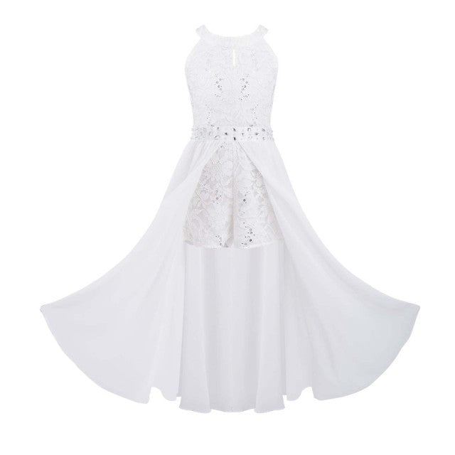 Flower Girls Floral Lace Dresses 2022 Girls Pageant Formal Princess Dresses First Communion Dress Kids Wedding Party Gowns Dress