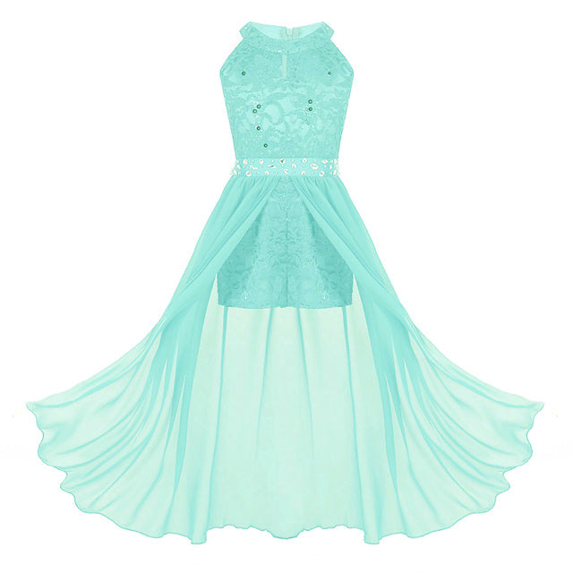 Flower Girls Floral Lace Dresses 2022 Girls Pageant Formal Princess Dresses First Communion Dress Kids Wedding Party Gowns Dress
