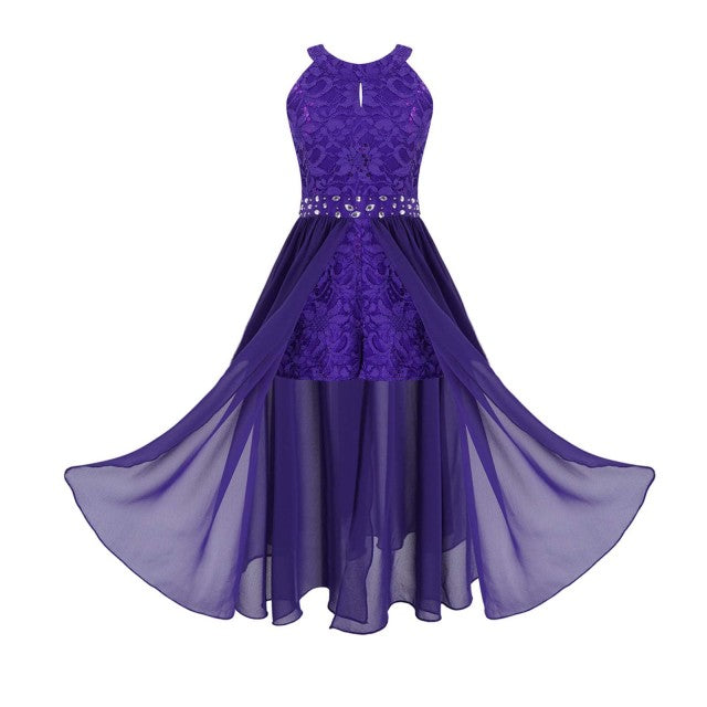 Flower Girls Floral Lace Dresses 2022 Girls Pageant Formal Princess Dresses First Communion Dress Kids Wedding Party Gowns Dress