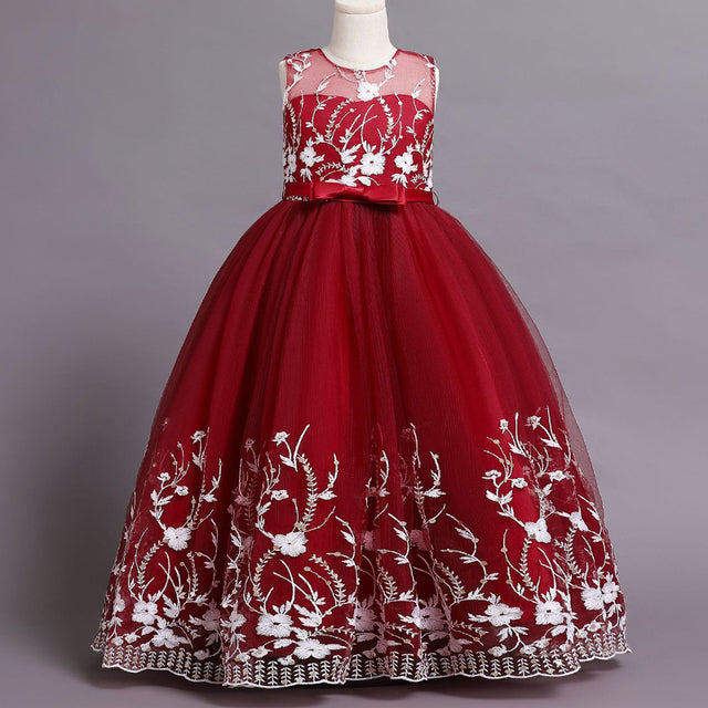 New Girls'Back Hollow Flower Dress Flower Boy High-end Wedding Dress Elegant Girls' Flower-lace Banquet vestidos de fiesta