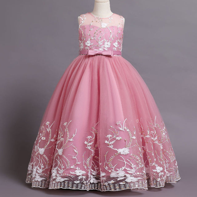 New Girls'Back Hollow Flower Dress Flower Boy High-end Wedding Dress Elegant Girls' Flower-lace Banquet vestidos de fiesta
