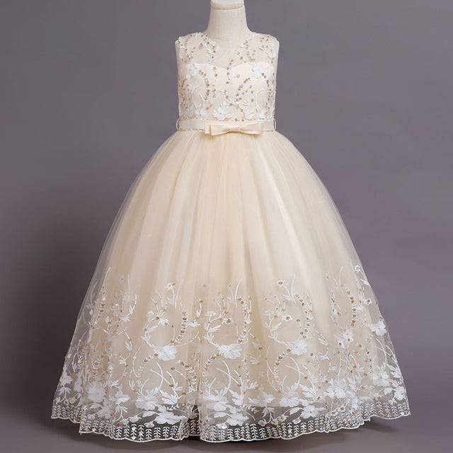 New Girls'Back Hollow Flower Dress Flower Boy High-end Wedding Dress Elegant Girls' Flower-lace Banquet vestidos de fiesta