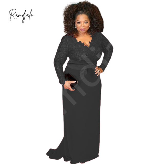 2022 Plus Size Mother Of The Bride Dresses Burgundy Lace Long Sleeves V Neck Sash Red Carpet Formal Wedding Party Gown Madrinha