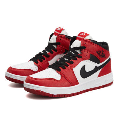 Spring warm men's trend black gray shadow Korean shoes casual sports basketball shoes wild students high-top shoes