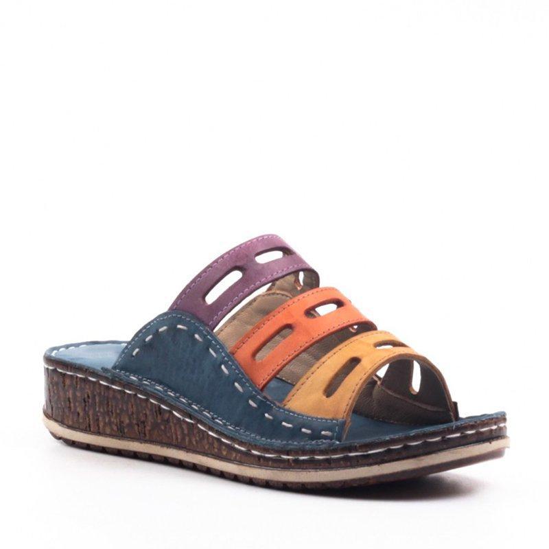 35-43 summer independent station explosion models Europe and the United States large size sandals and slippers women's thick-soled color matching casual Roman ladies slippers