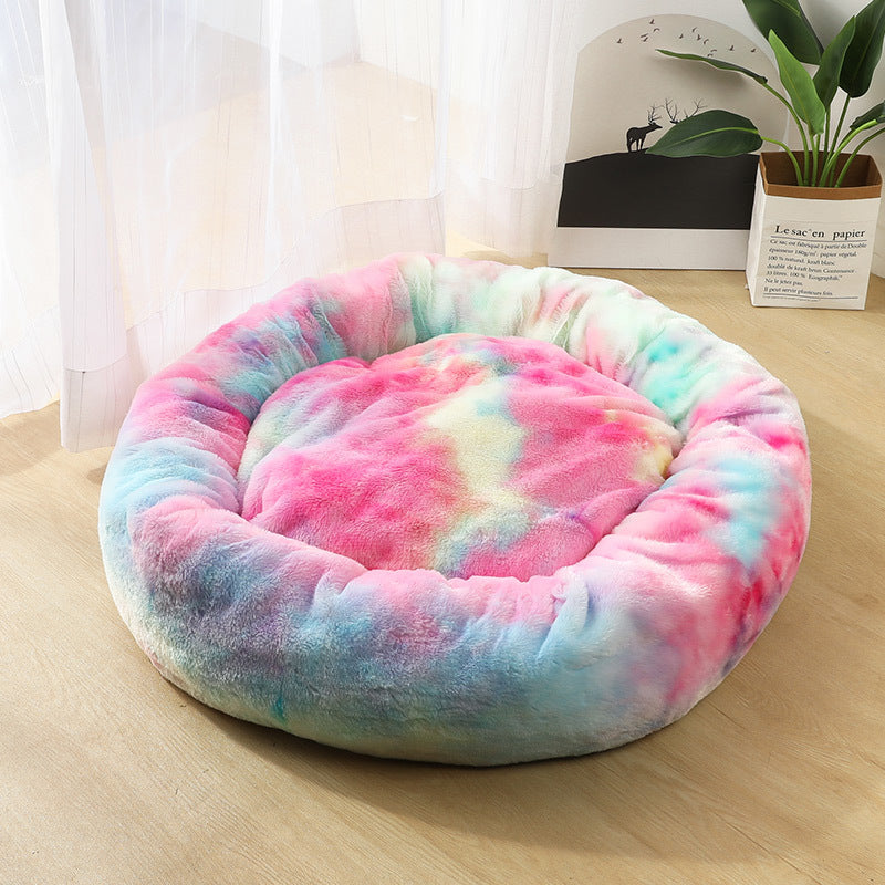 Manufacturers deep sleep dog kennel cat kennel round long-haired hair South Korean velvet autumn and winter nest pad cat mattress small and medium-sized dogs
