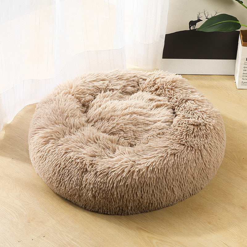 Manufacturers deep sleep dog kennel cat kennel round long-haired hair South Korean velvet autumn and winter nest pad cat mattress small and medium-sized dogs