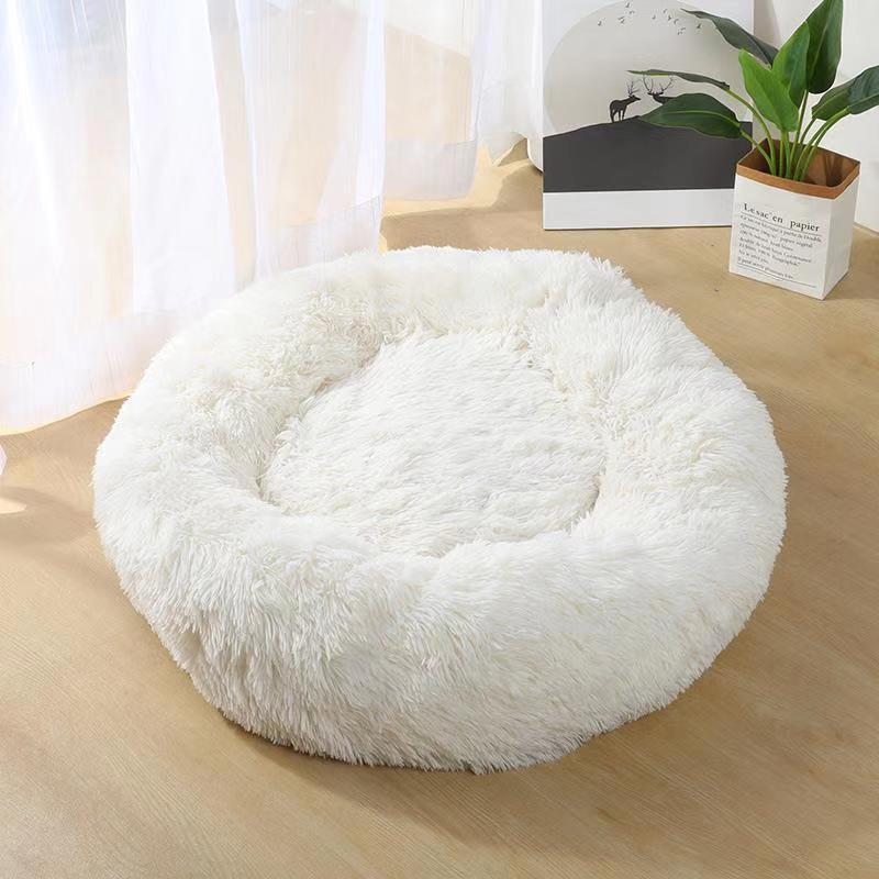 Manufacturers deep sleep dog kennel cat kennel round long-haired hair South Korean velvet autumn and winter nest pad cat mattress small and medium-sized dogs