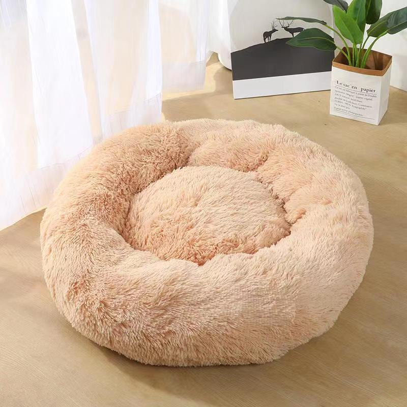 Manufacturers deep sleep dog kennel cat kennel round long-haired hair South Korean velvet autumn and winter nest pad cat mattress small and medium-sized dogs