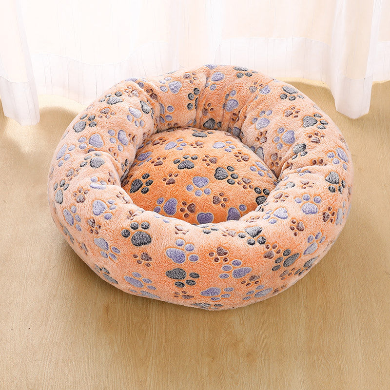 Manufacturers deep sleep dog kennel cat kennel round long-haired hair South Korean velvet autumn and winter nest pad cat mattress small and medium-sized dogs