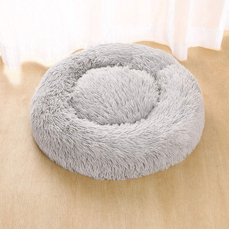 Manufacturers deep sleep dog kennel cat kennel round long-haired hair South Korean velvet autumn and winter nest pad cat mattress small and medium-sized dogs