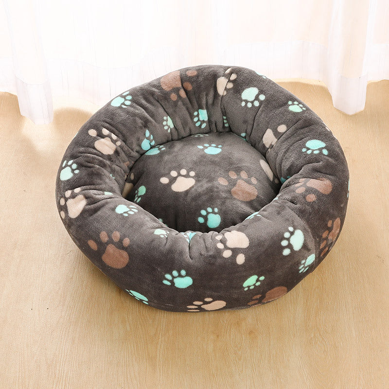 Manufacturers deep sleep dog kennel cat kennel round long-haired hair South Korean velvet autumn and winter nest pad cat mattress small and medium-sized dogs