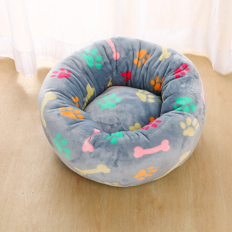Manufacturers deep sleep dog kennel cat kennel round long-haired hair South Korean velvet autumn and winter nest pad cat mattress small and medium-sized dogs