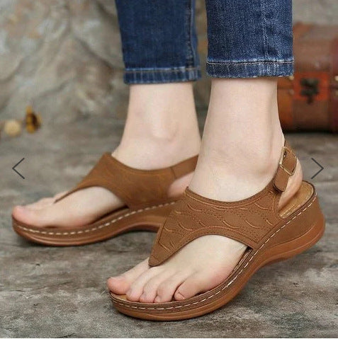 Amazon sandals women 2020 foreign trade large size flip-flops slope with casual flip-flops women's sandals and slippers sandals