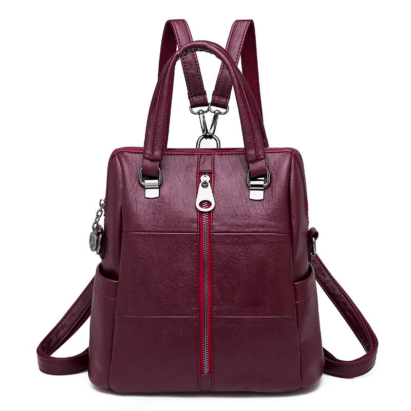 Women's bags 2020 new multifunctional three-purpose ladies backpack fashion soft leather all-match shoulder bag messenger bag