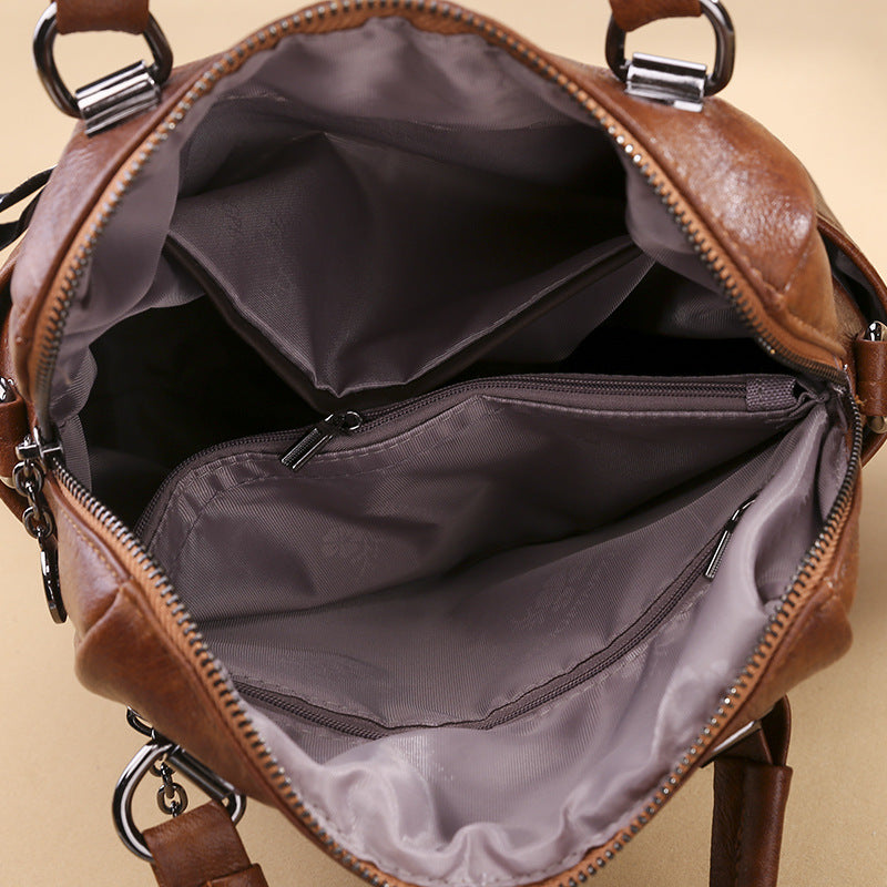 Women's bags 2020 new multifunctional three-purpose ladies backpack fashion soft leather all-match shoulder bag messenger bag