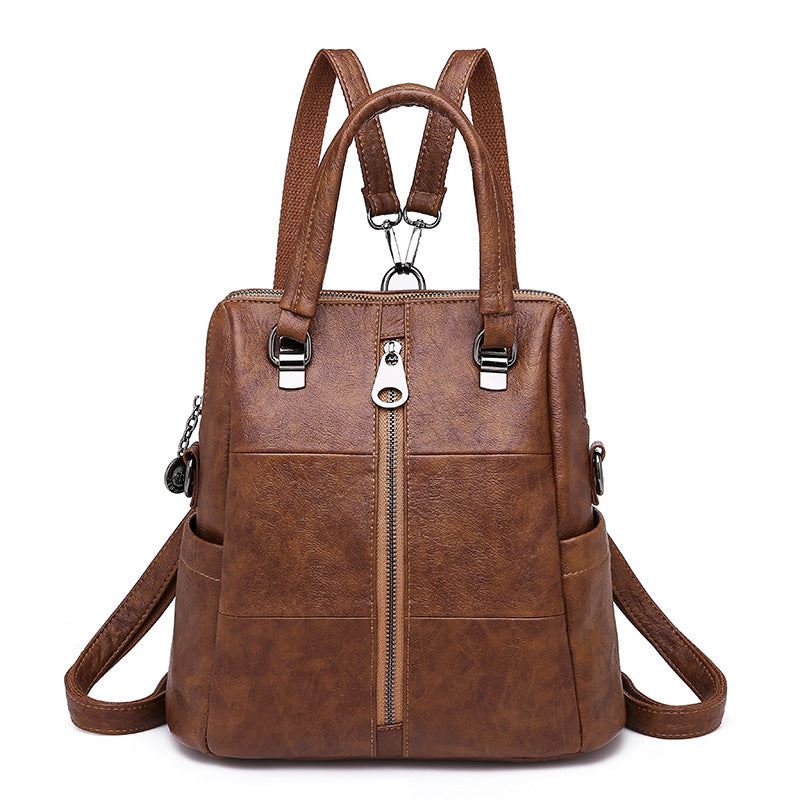 Women's bags 2020 new multifunctional three-purpose ladies backpack fashion soft leather all-match shoulder bag messenger bag
