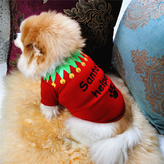 Factory Outlet Dog Clothes Christmas Clothing Classic Cotton T-shirt Teddy Bichon Hiromi