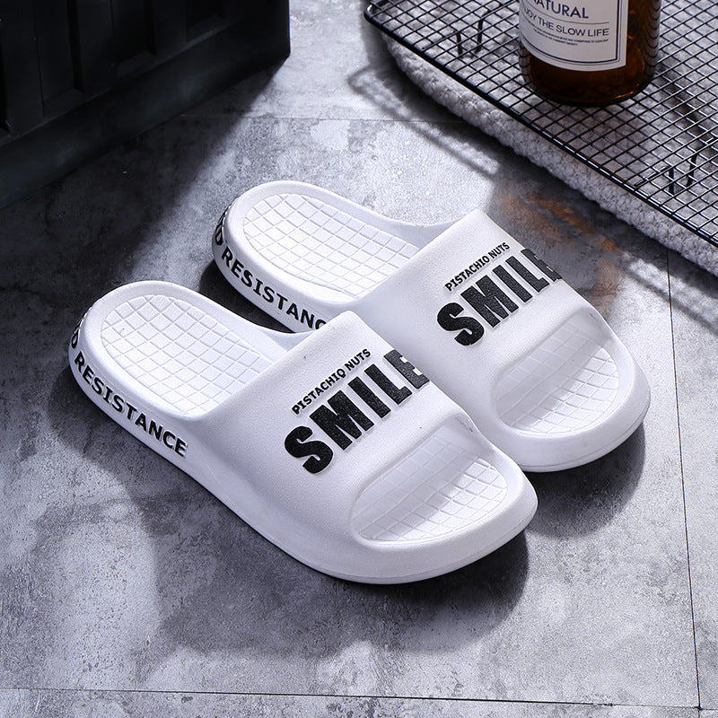 New home indoor slippers women summer comfortable non-slip flip flops outer wear fashionable beach shoes men couple slippers