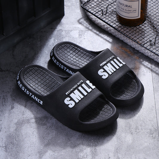 New home indoor slippers women summer comfortable non-slip flip flops outer wear fashionable beach shoes men couple slippers