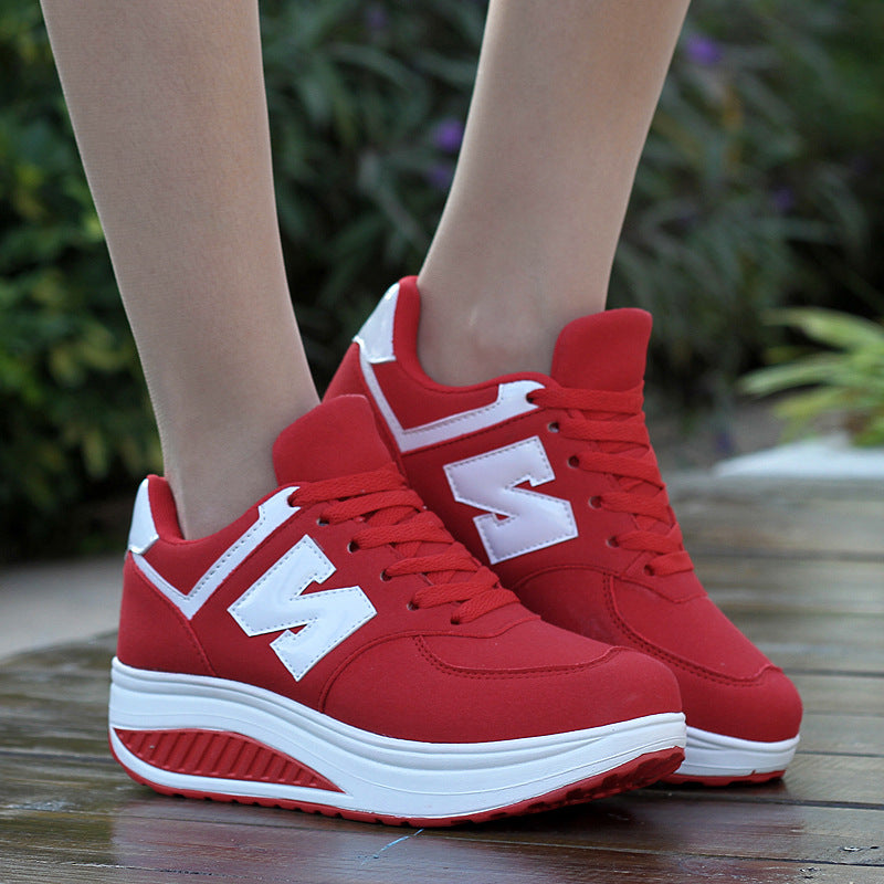 Wholesale spring and autumn new women's shoes, leather breathable fashion women's rocking shoes, casual sports shoes, trendy women's shoes