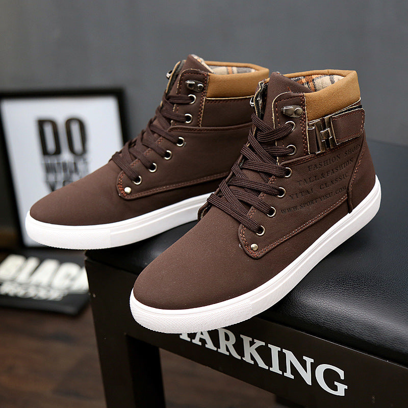 High tops fashion boots shoes Couple Vintage lace Martin men
