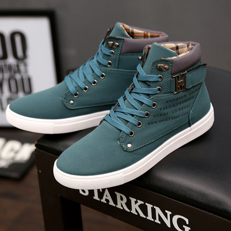 High tops fashion boots shoes Couple Vintage lace Martin men
