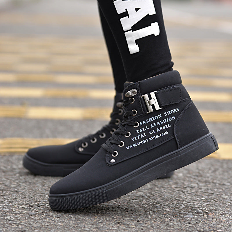 High tops fashion boots shoes Couple Vintage lace Martin men
