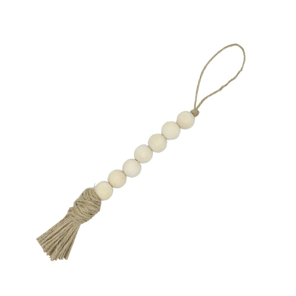 Nordic pastoral style hemp rope tassel decoration wooden beads wall hanging home crafts handmade tassel wall hanging ornaments