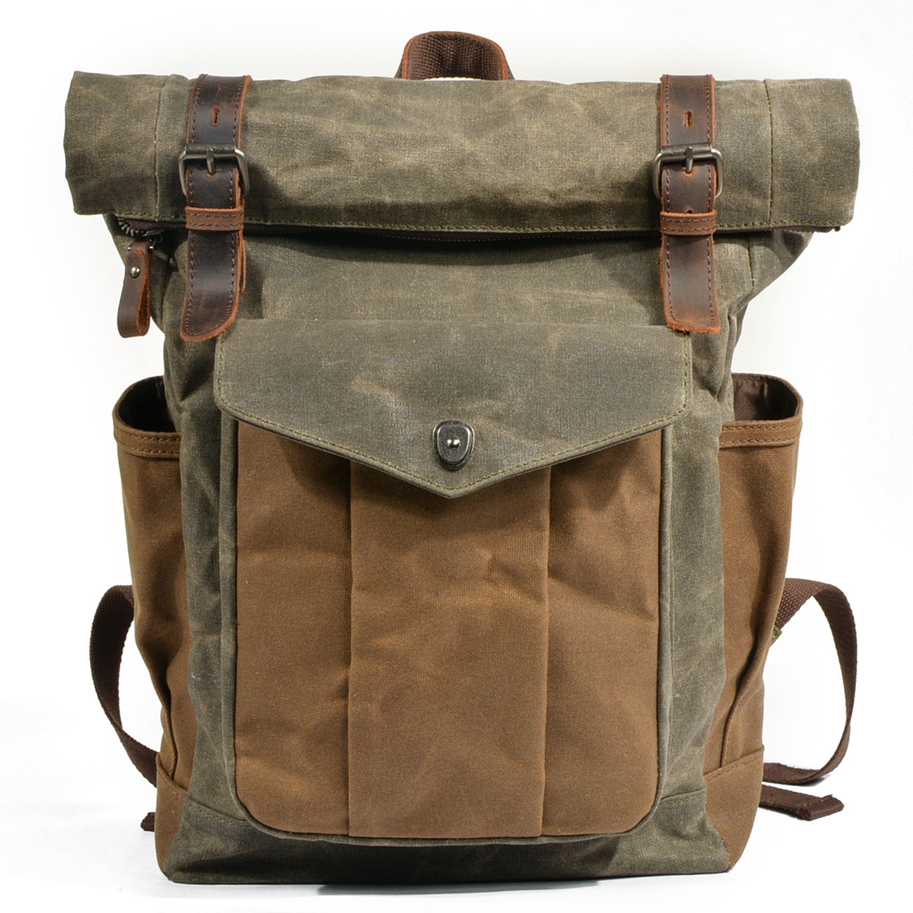 European and American retro backpack men's and women's backpack oil wax canvas travel computer bag outdoor sports mountaineering bag