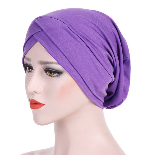 European and American Amazon new stretch cloth forehead cross Indian hat Modal turban hat Chemo hat