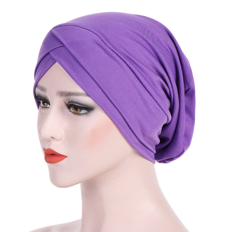 European and American Amazon new stretch cloth forehead cross Indian hat Modal turban hat Chemo hat