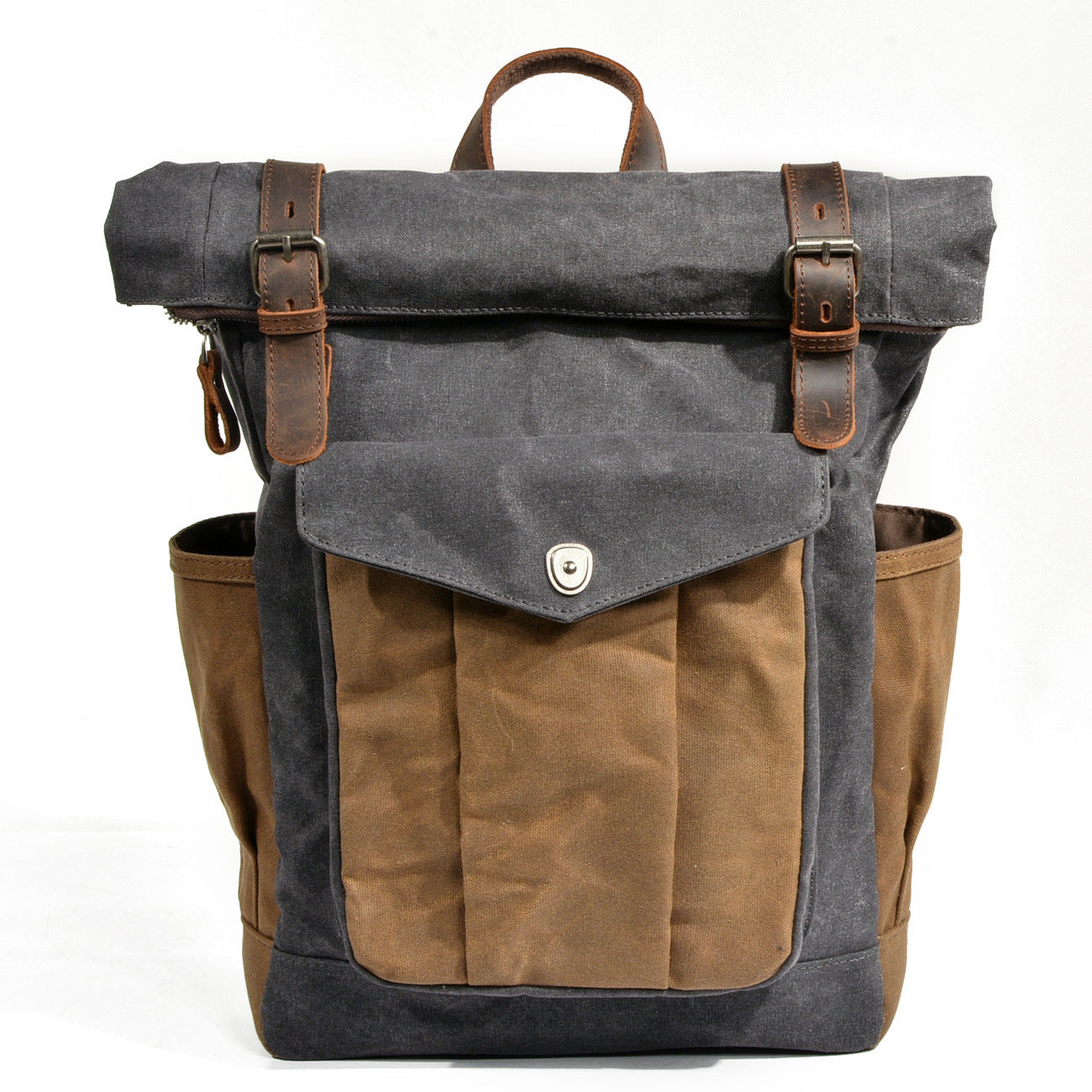 European and American retro backpack men's and women's backpack oil wax canvas travel computer bag outdoor sports mountaineering bag