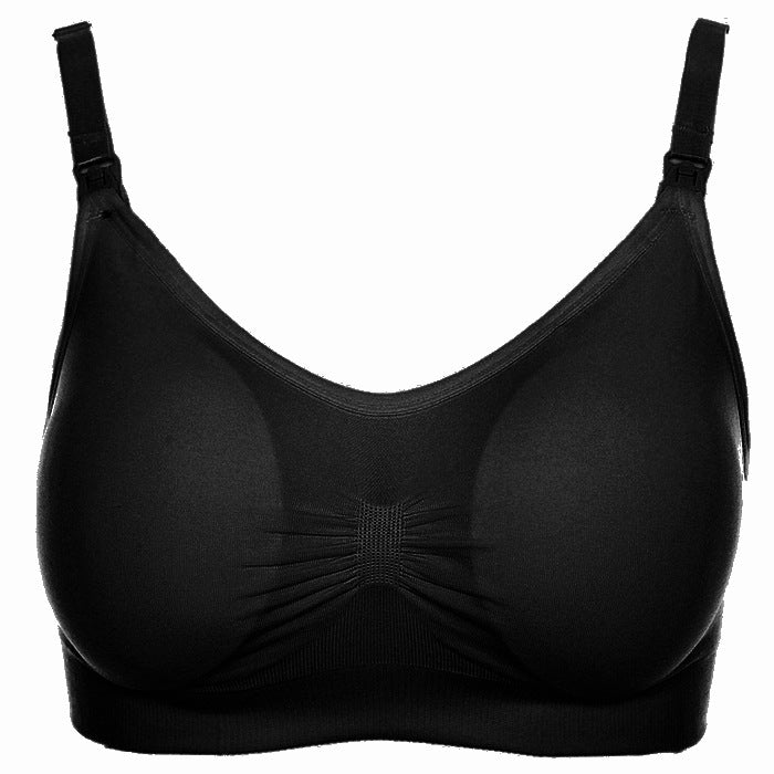 Breast pad type nursing bra with top button, no steel ring, seamless postpartum nursing bra, underwear with breast pad