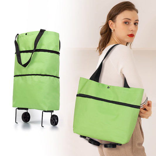 Ecofriendly Trolley Bag Portable Multi-Function Oxford Folable Tote Shopping Bag  Reusable Grocery Bags with Wheels Grocery Cart