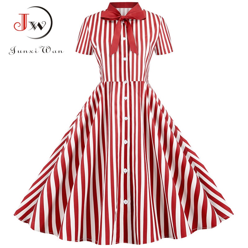 Summer Dress 2022 Women Elegant Vintage Short Sleeve