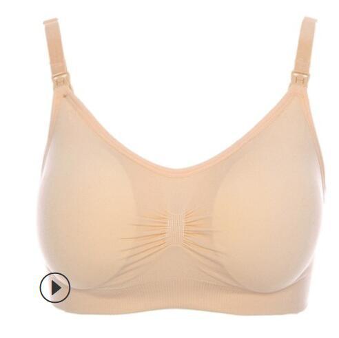 Adjustable breastfeeding bra with top buckle, no steel ring underwear, pregnant women gather together, anti-sagging breastfeeding bra with breast pad