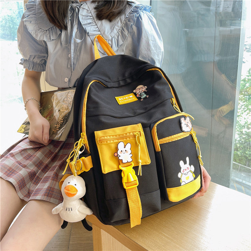 Schoolbags for primary school girls 3rd to 5th and 6th grades hit color candy color backpack girls middle school students junior high school students backpack