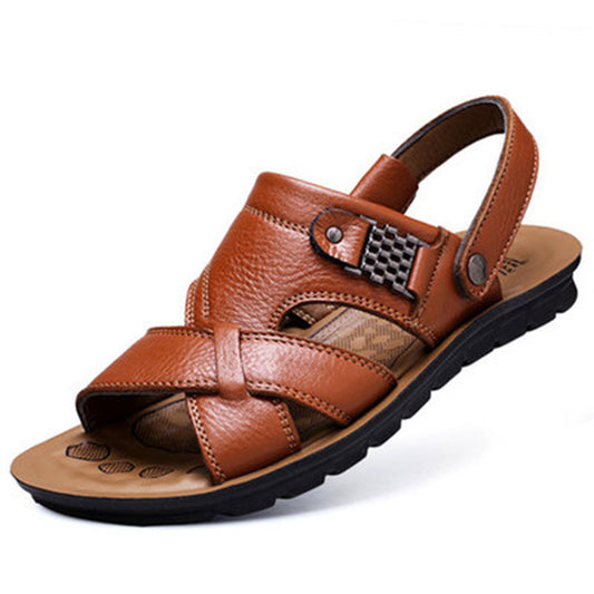 Men's sandals cross-border large size leather beach shoes sandal slippers shoes spot men's sandals
