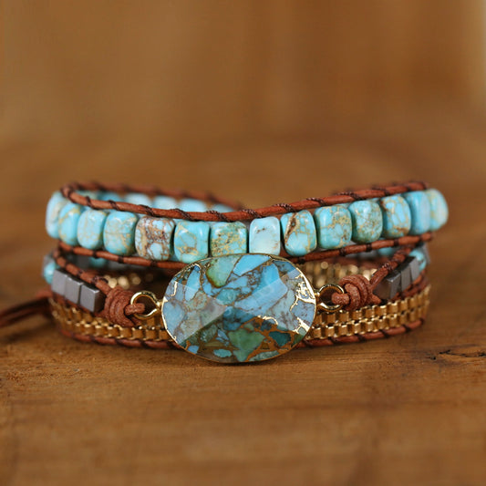 Bracelet Men and women beaded natural stone woven bracelet