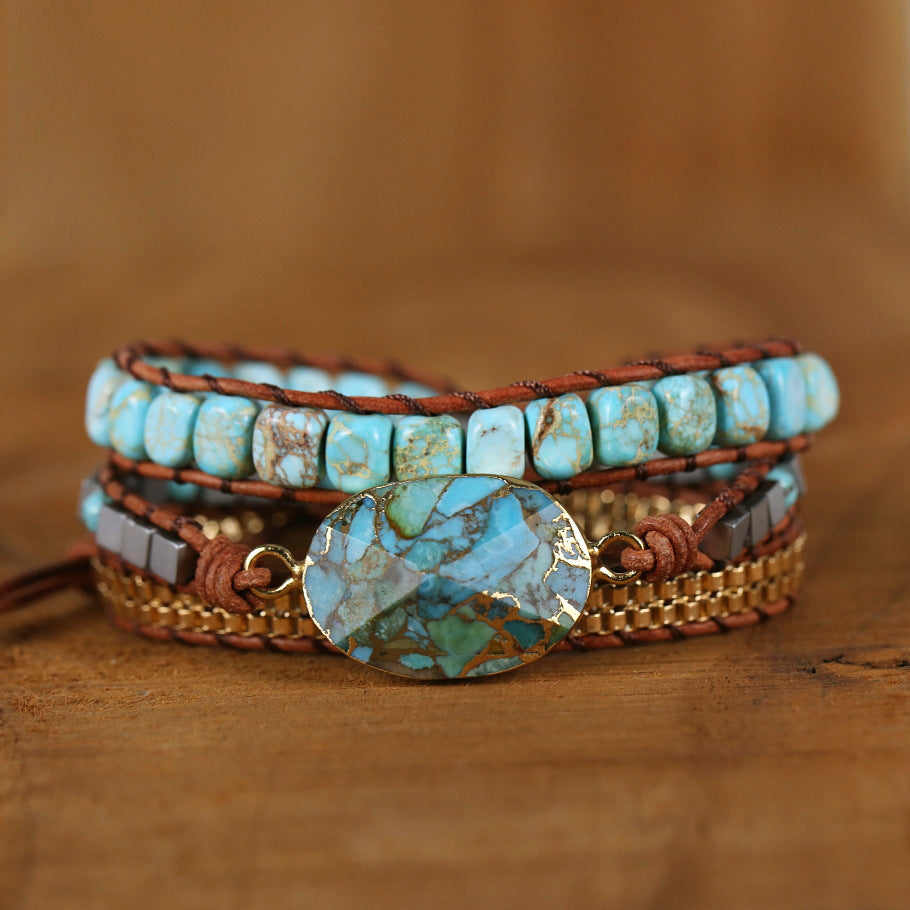 Bracelet Men and women beaded natural stone woven bracelet
