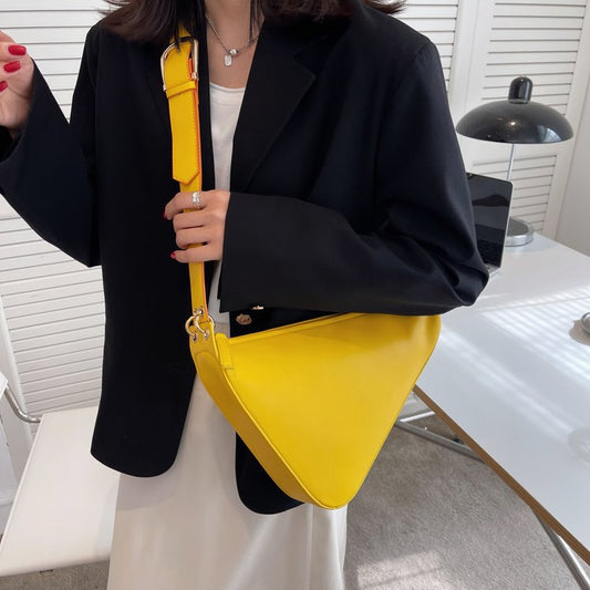 Women Small Triangle PU Leather Crossbody Sling Bags 2022 Summer Designer Brand Shoulder Side Bag Female Luxury Handbags