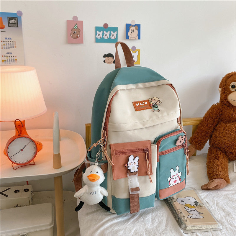 Schoolbags for primary school girls 3rd to 5th and 6th grades hit color candy color backpack girls middle school students junior high school students backpack