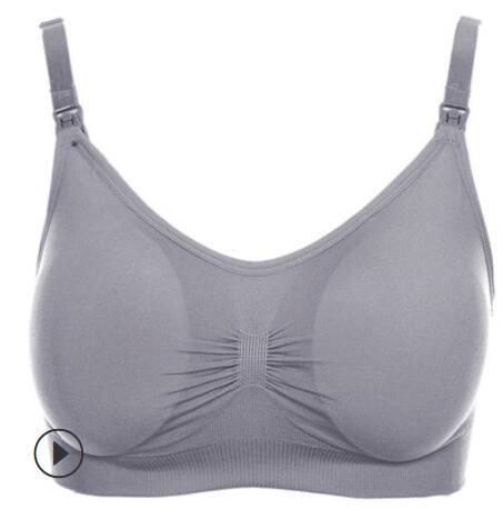 Adjustable breastfeeding bra with top buckle, no steel ring underwear, pregnant women gather together, anti-sagging breastfeeding bra with breast pad
