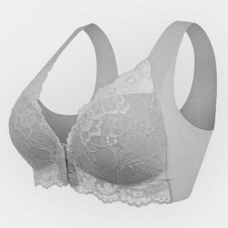 Cross-border large size front button sexy lace bra no steel ring seamless vest beautiful back adjustment ladies underwear wholesale