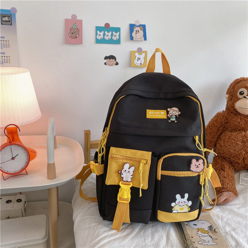 Schoolbags for primary school girls 3rd to 5th and 6th grades hit color candy color backpack girls middle school students junior high school students backpack