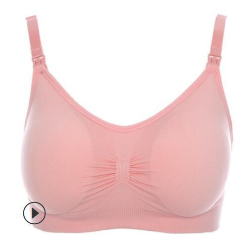 Adjustable breastfeeding bra with top buckle, no steel ring underwear, pregnant women gather together, anti-sagging breastfeeding bra with breast pad