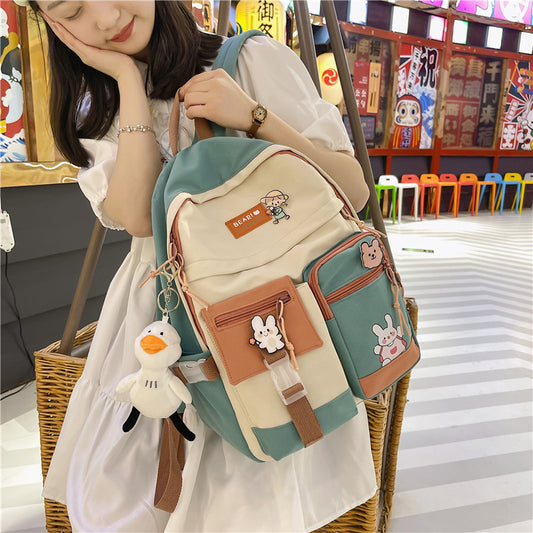 Schoolbags for primary school girls 3rd to 5th and 6th grades hit color candy color backpack girls middle school students junior high school students backpack